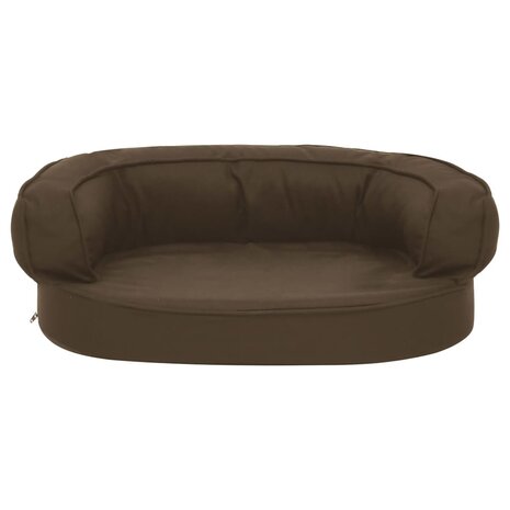 Hondenbed ergonomisch linnen-look 60x42 cm bruin 3
