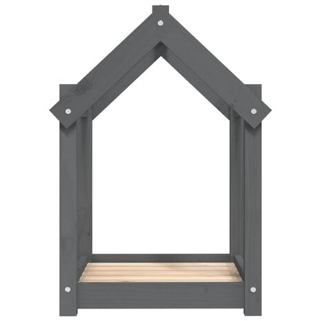 Hondenmand 61x50x70 cm massief grenenhout grijs 6