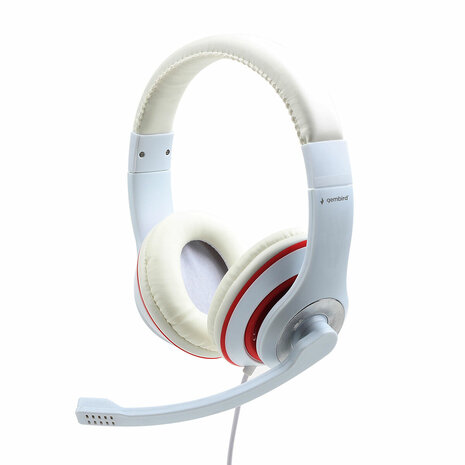 Hoofdtelefoon met microfoon GEMBIRD MHS-03-WTRD Wit 1
