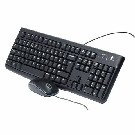 Toetsenbord Logitech LGT-MK120-US Zwart Nederlands QWERTY 1