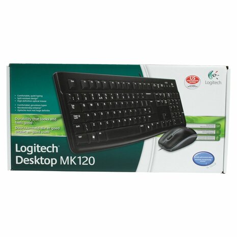 Toetsenbord Logitech LGT-MK120-US Zwart Nederlands QWERTY 3