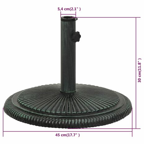 Parasolvoet 45x45x30 cm gietijzer groen 7
