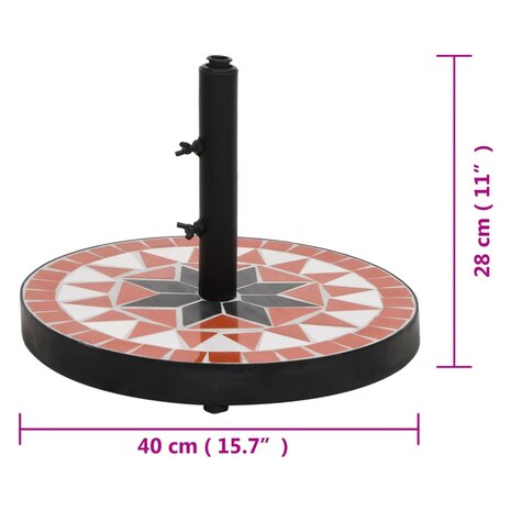 Parasolvoet rond 12 kg terracotta wit 7