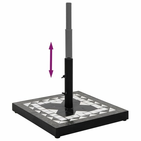 Parasolvoet vierkant 12 kg zwart en wit 4