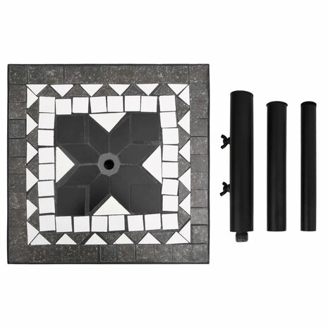 Parasolvoet vierkant 12 kg zwart en wit 5