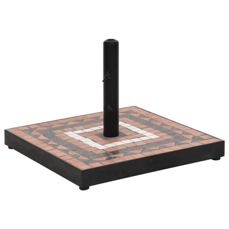 Parasolvoet vierkant 12 kg terracottakleurig wit 1