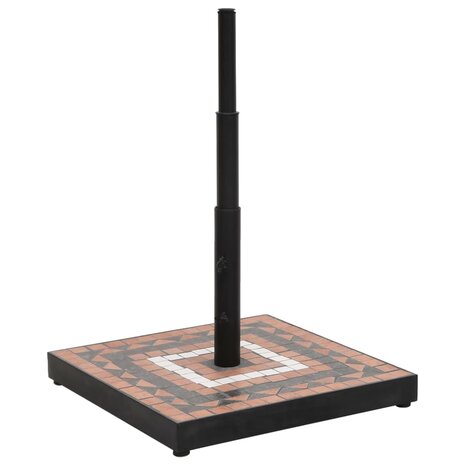 Parasolvoet vierkant 12 kg terracottakleurig wit 2