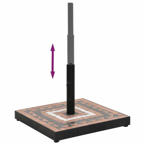 Parasolvoet vierkant 12 kg terracottakleurig wit 4