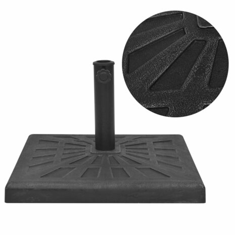 Parasolvoet vierkant 19 kg hars zwart 1