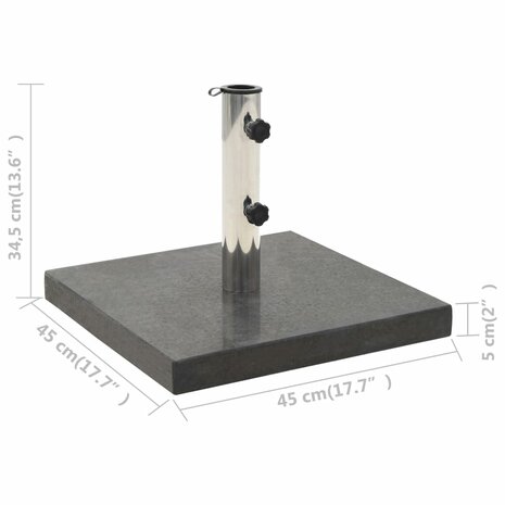 Parasolvoet vierkant 28,5 kg graniet zwart 6