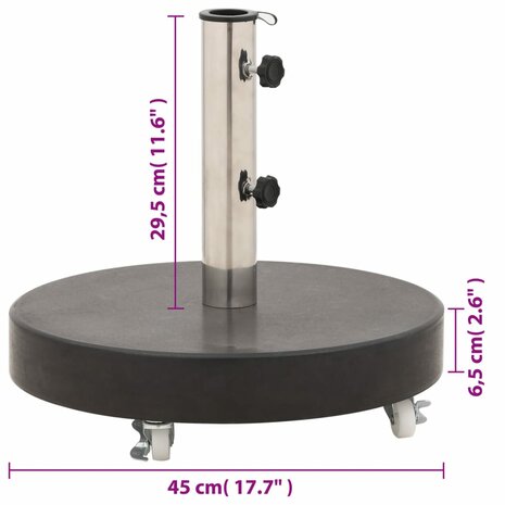 Parasolvoet rond 30 kg graniet zwart 9