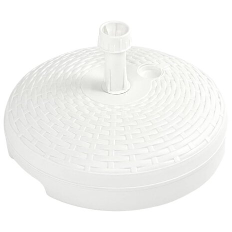 Parasolvoet gevuld met zand/water 20 L kunststof rattan wit 4