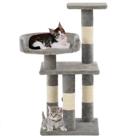 Kattenkrabpaal met sisal krabpalen 65 cm grijs  2