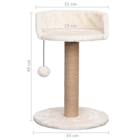 Kattenboom met mandje 49 cm zeegras 8