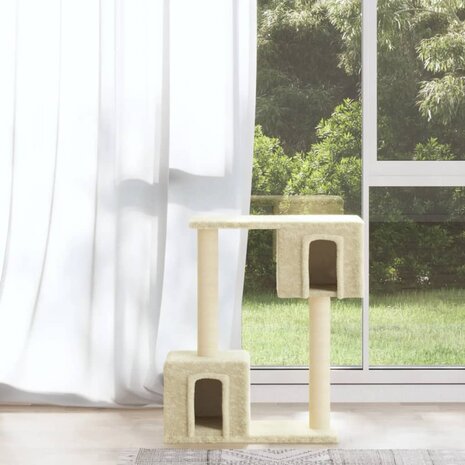 Kattenkrabpaal met sisal krabpalen 60 cm crèmekleurig 1