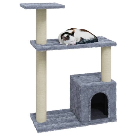 Kattenkrabpaal met sisal krabpalen 70 cm lichtgrijs 3