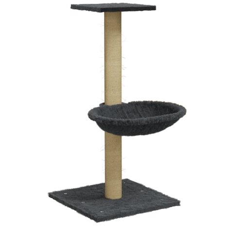 Kattenmeubel met sisal krabpaal 74 cm donkergrijs 2