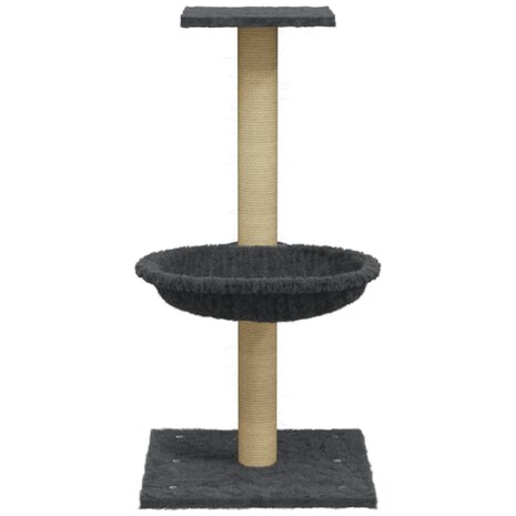 Kattenmeubel met sisal krabpaal 74 cm donkergrijs 4