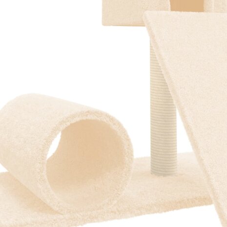 Kattenmeubel met sisal krabpaal 59 cm crèmekleurig 6