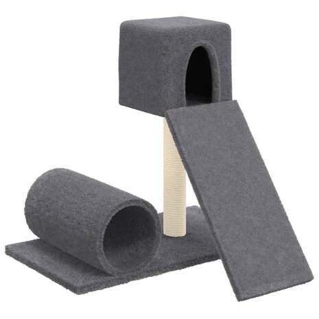 Kattenmeubel met sisal krabpalen 59 cm donkergrijs 2