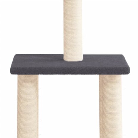 Kattenmeubel met sisal krabpalen 85,5 cm donkergrijs 4