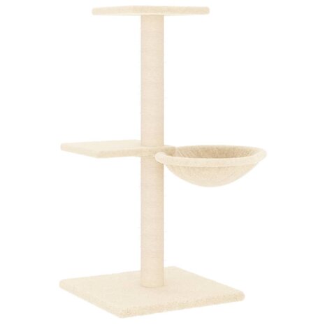 Kattenmeubel met sisal krabpalen 72 cm crèmekleurig 2