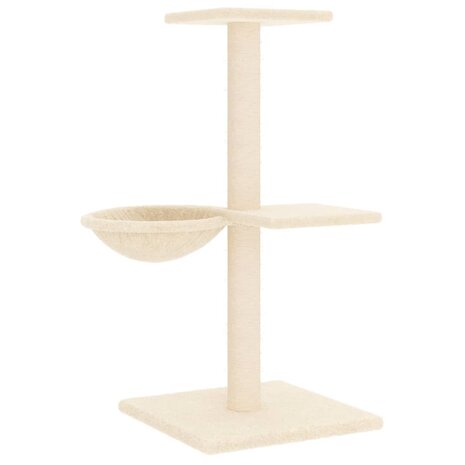 Kattenmeubel met sisal krabpalen 72 cm crèmekleurig 5