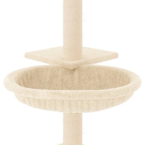 Kattenmeubel met sisal krabpalen 72 cm crèmekleurig 6