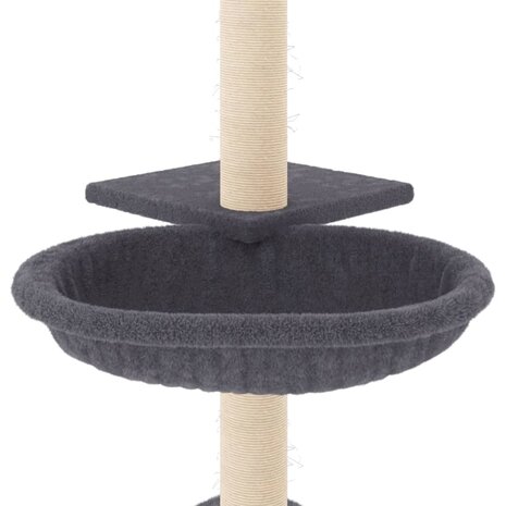 Kattenmeubel met sisal krabpalen 72 cm donkergrijs 6