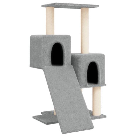 Kattenmeubel met sisal krabpalen 82 cm lichtgrijs 2