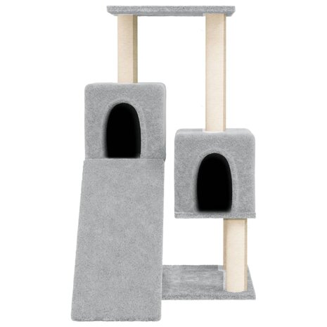 Kattenmeubel met sisal krabpalen 82 cm lichtgrijs 3