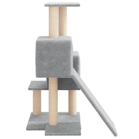 Kattenmeubel met sisal krabpalen 82 cm lichtgrijs 4