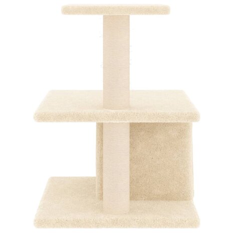 Kattenmeubel met sisal krabpalen 48 cm crèmekleurig 4