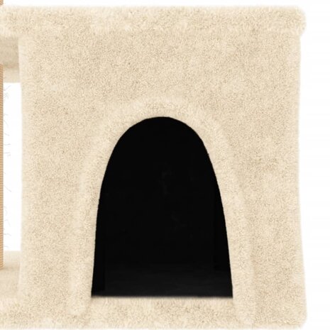 Kattenmeubel met sisal krabpalen 48 cm crèmekleurig 6