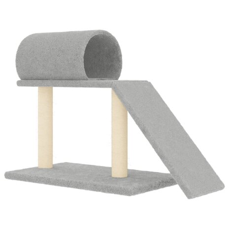 Kattenmeubel met tunnel en ladder 55,5 cm lichtgrijs 2