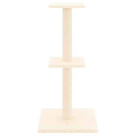Kattenmeubel met sisal krabpalen 73 cm crèmekleurig 3