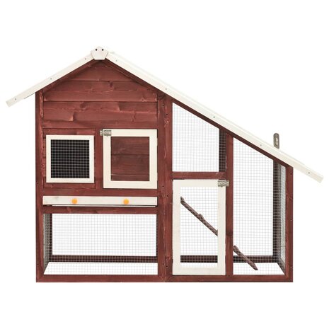 Konijnenhok 140x63x120 cm massief vurenhout mokka en wit 2