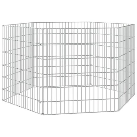 Dierenverblijf 6 panelen 54x60 cm gegalvaniseerd ijzer 2