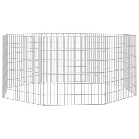 Dierenverblijf 8 panelen 54x60 cm gegalvaniseerd ijzer 4