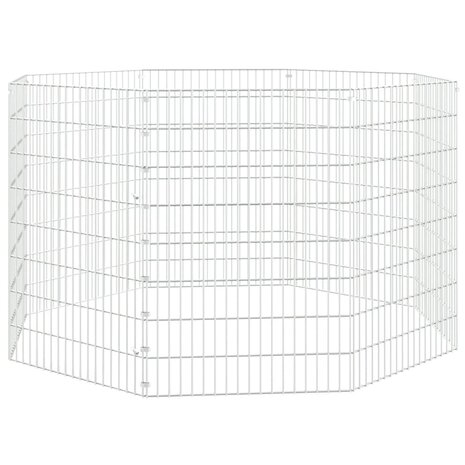Dierenverblijf 8 panelen 54x80 cm gegalvaniseerd ijzer 2