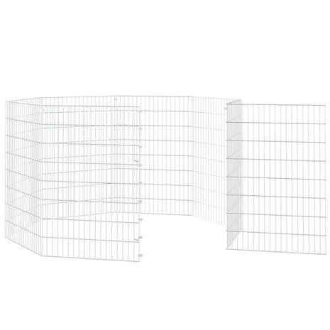 Dierenverblijf 8 panelen 54x80 cm gegalvaniseerd ijzer 5
