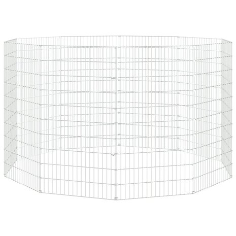Dierenverblijf 10 panelen 54x100 cm gegalvaniseerd ijzer 2