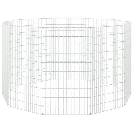 Dierenverblijf 10 panelen 54x100 cm gegalvaniseerd ijzer 4