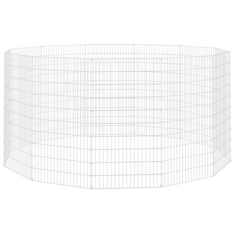 Dierenverblijf 12 panelen 54x100 cm gegalvaniseerd ijzer 2