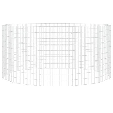 Dierenverblijf 12 panelen 54x100 cm gegalvaniseerd ijzer 4