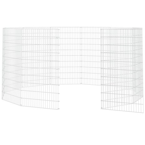 Dierenverblijf 12 panelen 54x100 cm gegalvaniseerd ijzer 5