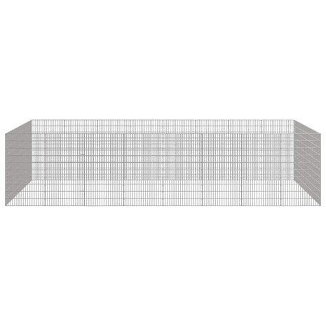 Dierenverblijf 24 panelen 54x100 cm gegalvaniseerd ijzer 4