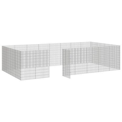 Dierenverblijf 24 panelen 54x100 cm gegalvaniseerd ijzer 6