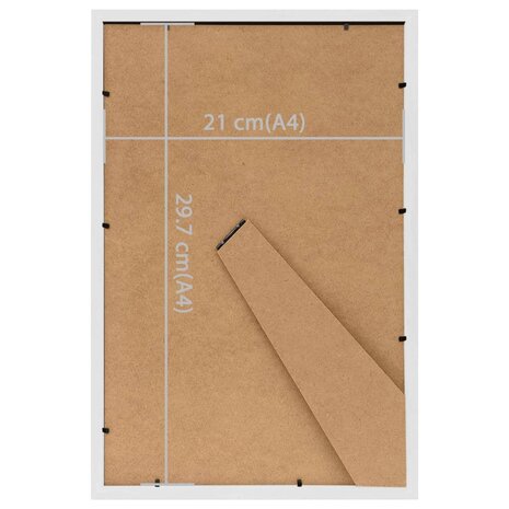 Fotolijsten 3 st voor tafel 21x29,7cm MDF wit 8