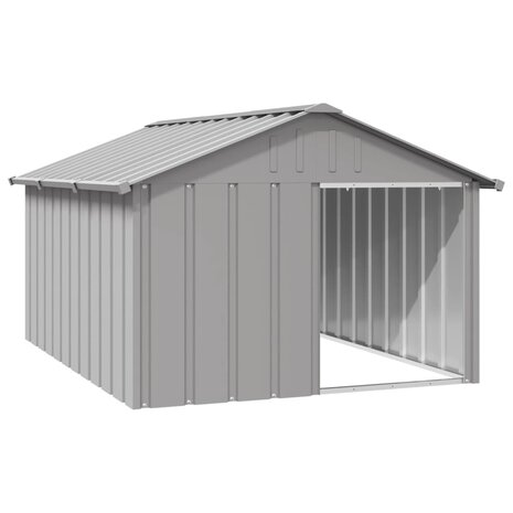 Hondenhok 116,5x153x81,5 cm gegalvaniseerd staal grijs 1
